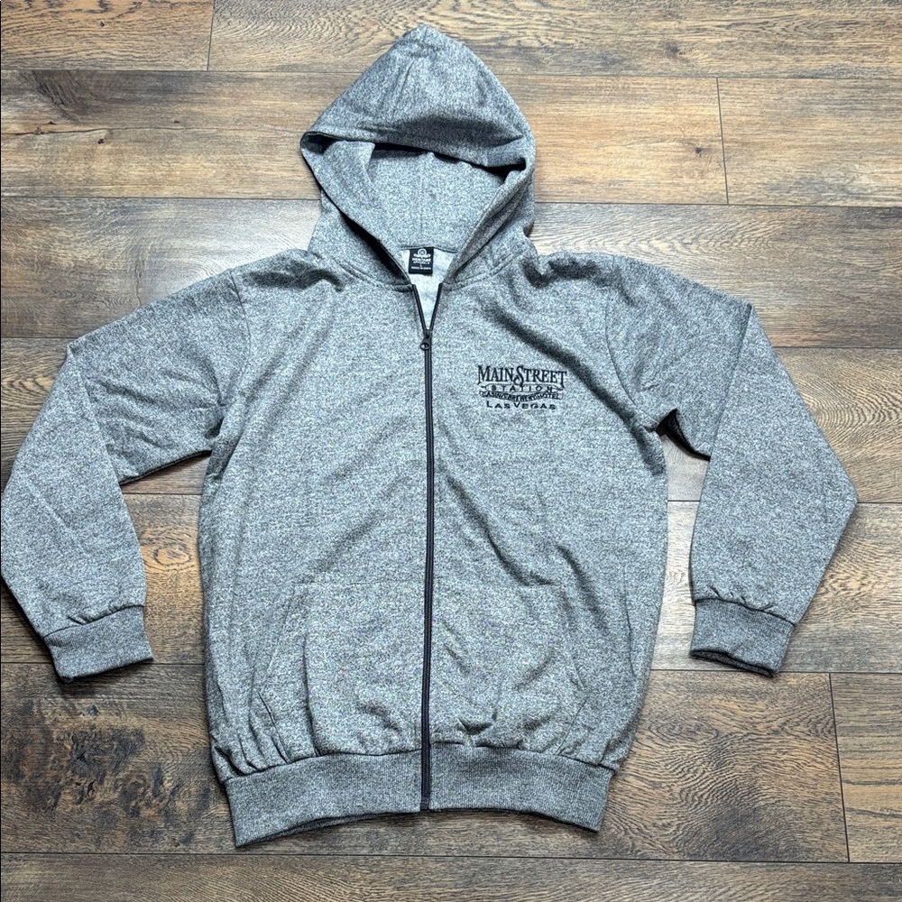 Main Street Station Gray Zip-Up Hoodie Main Street station downtown Las Vegas